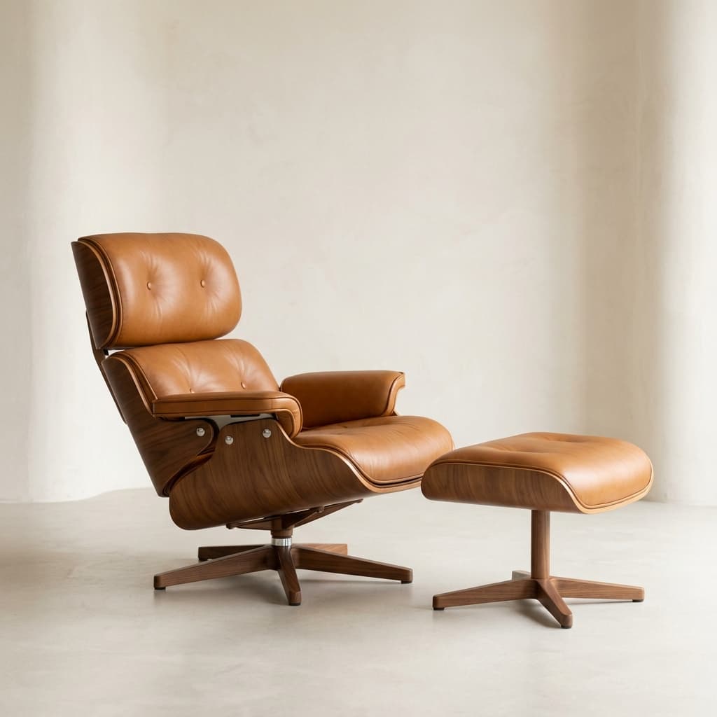 Leather lounge chair