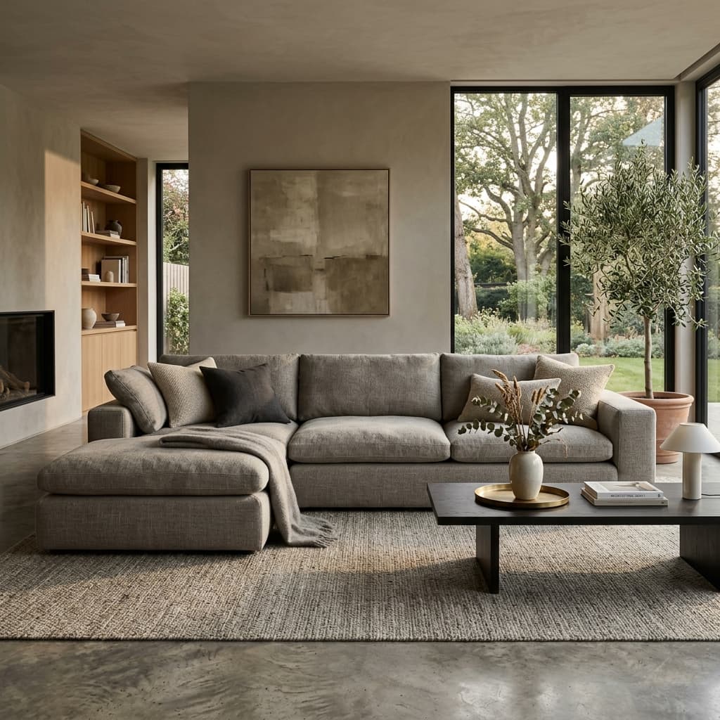 Natural linen sofa