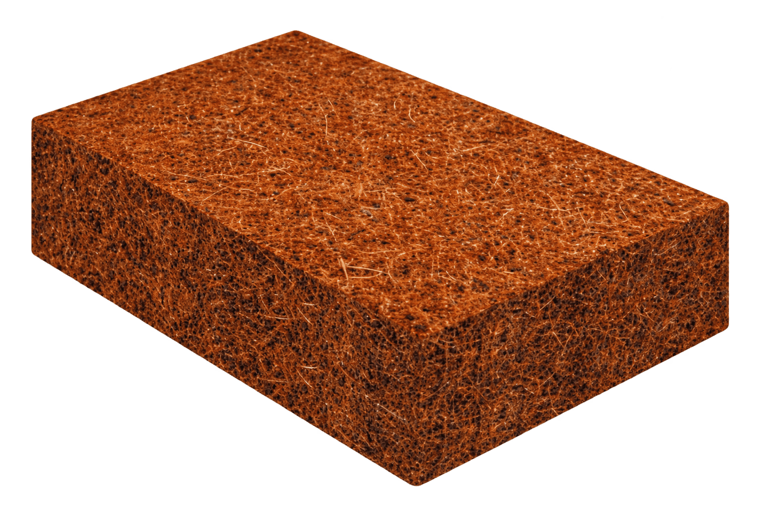 Block of natural coir fibre